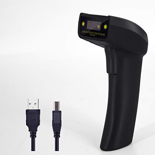 Alacrity USB 2.0 Wired 1D and 2D Barcode Scanner Handheld Bar Code Reader with USB Cable Black