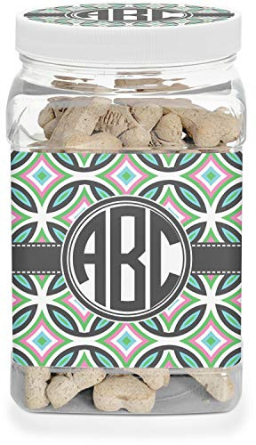YouCustomizeIt Geometric Circles Dog Treat Jar -Personalized-