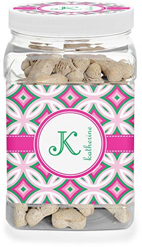 YouCustomizeIt Linked Circles  and  Diamonds Dog Treat Jar -Personalized-