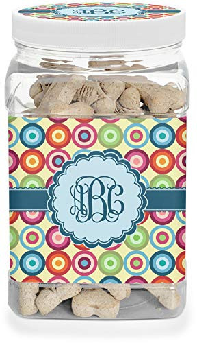 YouCustomizeIt Retro Circles Dog Treat Jar -Personalized-