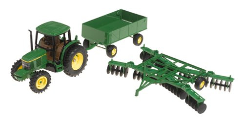 ERTL John Deere 6410 Tractor With Barge Wagon And Disk, 1:32 Scale
