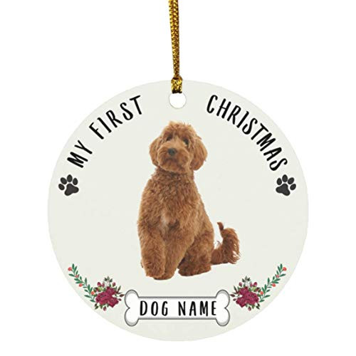 Lovesout Personalized Name Labradoodle Red Puppys First Christmas 2020 Ornament White Ceramic Circle Lovesout Personalized Name Labradoodle Red Puppys First Christmas 2020 Ornament White Ceramic Circle