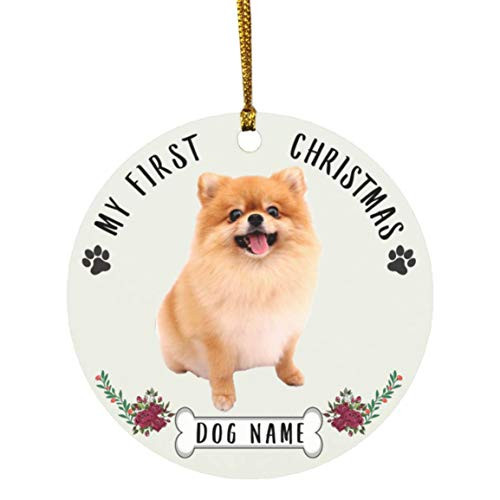 Lovesout Personalized Name Pomeranian Apricot Puppys First Christmas 2020 Ornament White Ceramic Circle Lovesout Personalized Name Pomeranian Apricot Puppys First Christmas 2020 Ornament White Ceramic Circle