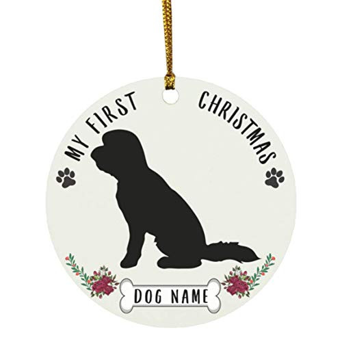 Lovesout Personalized Name Sheepadoodle Silhouette Puppys First Christmas 2020 Ornament White Ceramic Circle Lovesout Personalized Name Sheepadoodle Silhouette Puppys First Christmas 2020 Ornament White Ceramic Circle