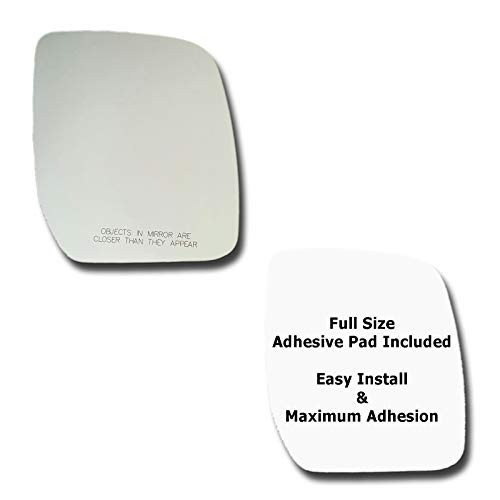 Mirror Glass  Plus Full Size Adhesive Pad for 2008-2009 Ford E-250 Passenger Side Replacement