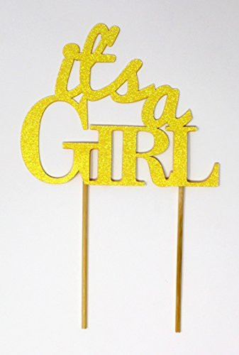 All About Details Girl Cake Topper -Glitter Pastel Yellow- 6 x 8