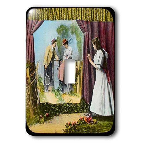 3dRose Magic Lantern Slide THE CURTAIN 1890 VICTORIAN WOMAN. - Light Switch Covers -lsp_334968_1- 3dRose Magic Lantern Slide THE CURTAIN 1890 VICTORIAN WOMAN. - Light Switch Covers -lsp_334968_1-