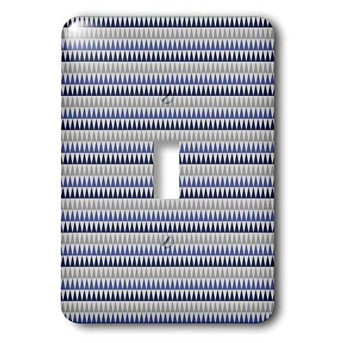 3dRose Anne Marie Baugh - Patterns - Modern Blue and Gray Geometric Triangle Pattern - single toggle switch -lsp_317648_1-