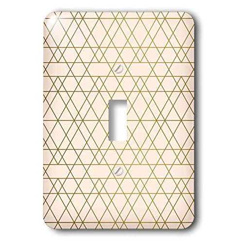 3dRose Anne Marie Baugh - Patterns - Pink and Image Of Gold Overlapping Geometric Triangle Pattern - single toggle switch -lsp_323134_1-