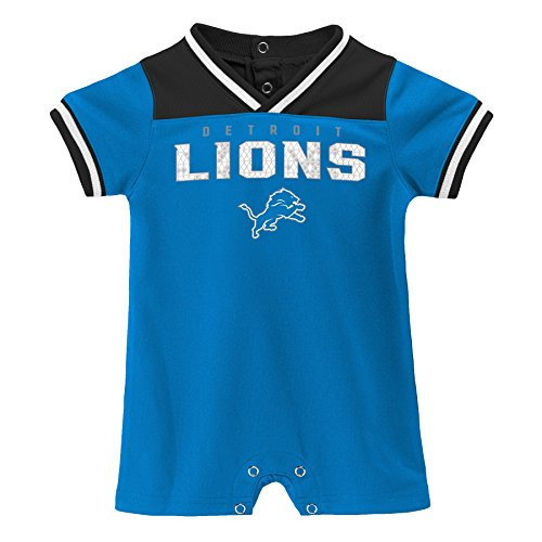 NFL Detroit Lions Infant Outerstuff  inchGame Day inch Short Sleeve Romper 3-6 Months Lion Blue NFL Detroit Lions Infant Outerstuff  inchGame Day inch Short Sleeve Romper 3-6 Months Lion Blue