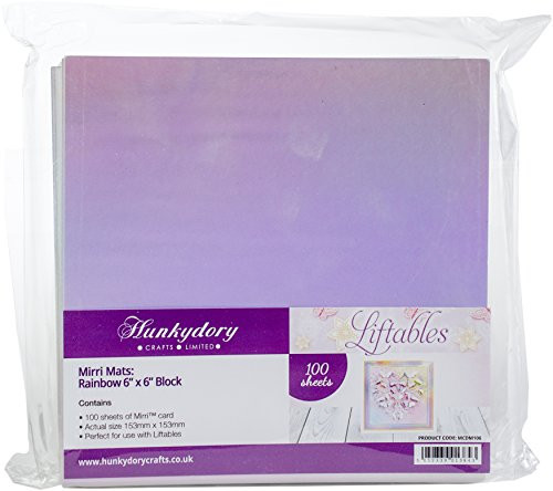 Hunkydory Crafts Rainbow Holographic Mirri Super-Reflective 6 inchX6 inch Cardstock Mats -100 Pack- Multicolor Hunkydory Crafts Rainbow Holographic Mirri Super-Reflective 6 inchX6 inch Cardstock Mats -100 Pack- Multicolor