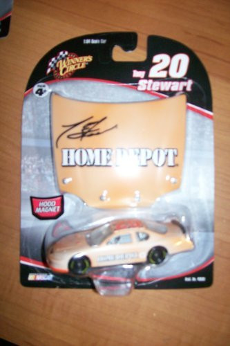 Tony Stewart 20 Winners Circle Light Orange Home Depot Track Test 1/64 Car with 1/24 Scale Hood
