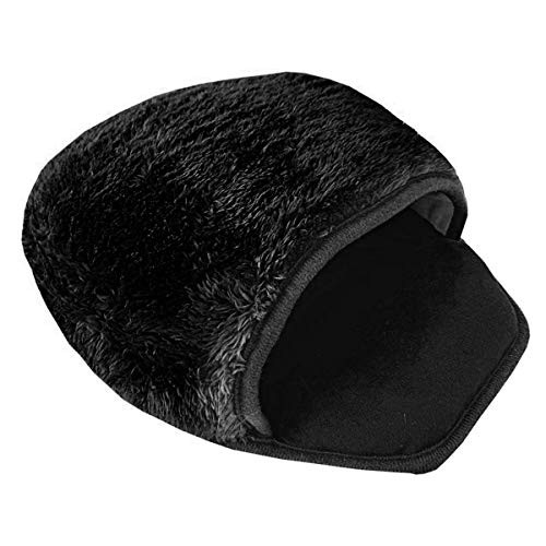 USB Heated Mouse Pad USB Heated Mouse Mat Mouse Hand Warmer Autumn Winter Warm Plush Hand Warmer with Wristguard -Black 28.5x22cm-