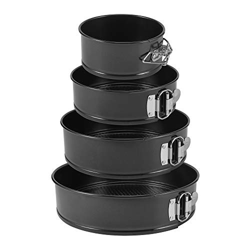 Springform Baking Pan With Grips Springform Pan Set Nonstick and Leak-proof 4 Pieces -4 Inch/7 Inch/9 Inch/10 Inch Available- Cake Pan/Springform Cake Tin/Cheesecake Pan Set with Removable Bottom