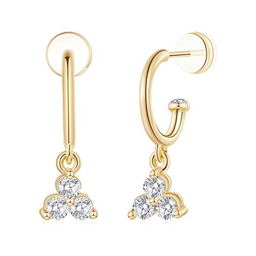 Huggie Hoop Earrings for Women CZ Triangle Earrings 925 Sterling Silver Post 14K Gold Plated Small CZ Triangle Dangle Hoop Earrings Dainty Cute Hypoallergenic Earrings Jewelry Gift for Women Girls Huggie Hoop Earrings for Women CZ Triangle Earrings 925 Sterling Silver Post 14K Gold Plated Small CZ Triangle Dangle Hoop Earrings Dainty Cute Hypoallergenic Earrings Jewelry Gift for Women Girls