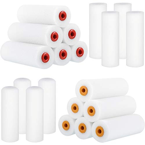 20 Pieces 4 Inch Foam Roller Refills Small Foam Paint Rollers Covers Mini Paint Roller Cover Refills White Smooth Foam Roller Brushes Kit for Roller Frame Home Room Wall Ceilings Painting 20 Pieces 4 Inch Foam Roller Refills Small Foam Paint Rollers Covers Mini Paint Roller Cover Refills White Smooth Foam Roller Brushes Kit for Roller Frame Home Room Wall Ceilings Painting