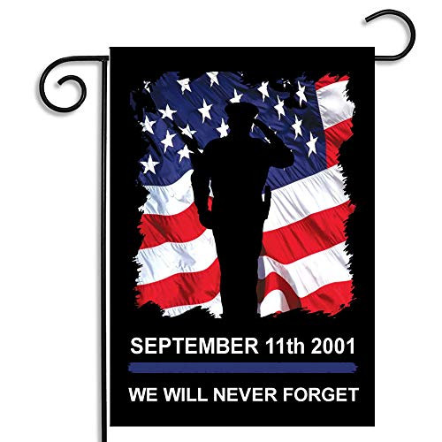 Brotherhood Law Enforcement Sept.11th 2011 Thin Blue Line We Will Never Forget Apartment or Garden Flag