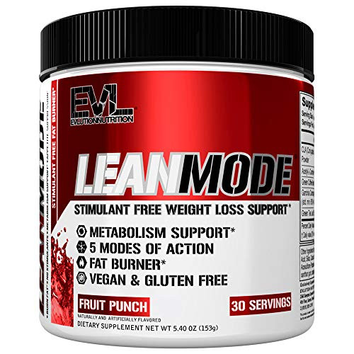 Evlution Nutrition Lean Mode Stimulant-Free Weight Loss Supplement with Garcinia Cambogia CLA and Green Tea Leaf Extract 30 Servings -Fruit Punch-