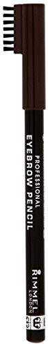 Rimmel Professional Eyebrow Pencil Dark Brown 1 ea -Pack of 4-