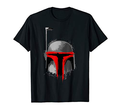 Star Wars Boba Fett Dripping Paint Helmet Graphic T-Shirt