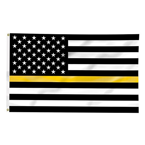 Pointview Flags Thin Gold Line American Flag - 3 by 5 Foot Flag with Grommets