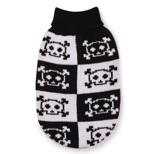 East Side Collection Acrylic Bad to The Bone Dog Sweater X-Small 10-Inch Black