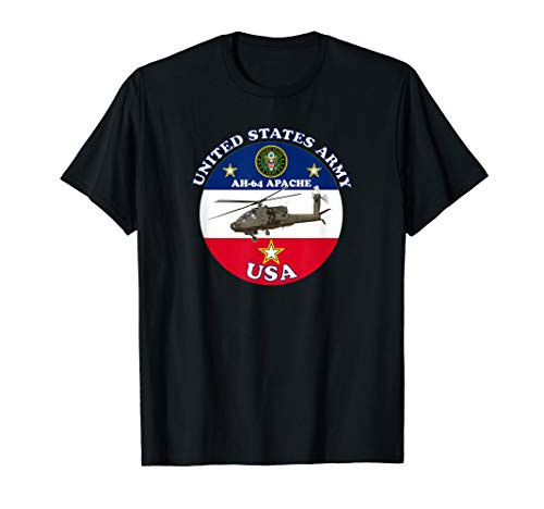 ARMY AH-64 APACHE HELICOPTER AIRCRAFT ROUND T-Shirt