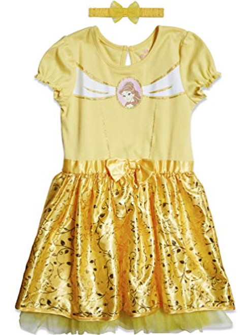 Disney Beauty and The Beast Princess Belle Toddler Girls Gown Set 3T Yellow