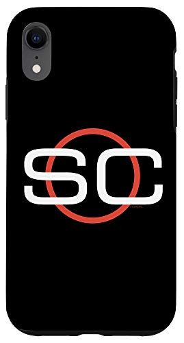 iPhone XR ESPN SportsCenter White  and  Red Circle Black Case
