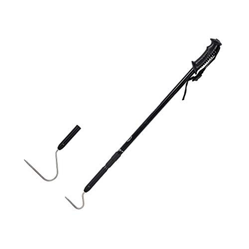WACOOL 2 in 1 57 inch Snake Hook for Small Snake  and  Large Snake Professional Stainless Steel Retractable Snake Tong Reptile Catcher Stick Rattlesnake Grabber