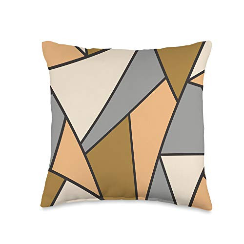 Bold Earth Home Decor by KAEDAM Geometric Triangles Trendy Coordinating Home Decor Throw Pillow 16x16 Multicolor