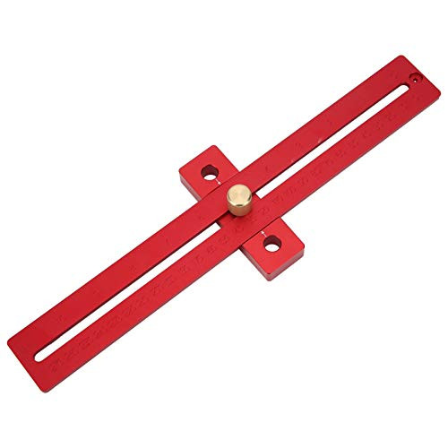 Goshyda T-Type Ruler 0?270mm Aluminum Alloy Line Scribing Woodworking Hole Scriber Carpenter Crossed?Out Tool for Woodworking Marking
