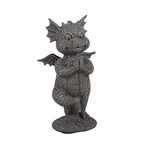 Pacific Giftware Garden Dragon Yoga Pose Garden Display Decorative Accent Sculpture Stone Finish 5.75 inch Tall