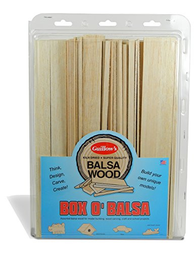 Guillow's Box O' Balsa Model Kit, Large, Random Sizes, 3-Pound Box