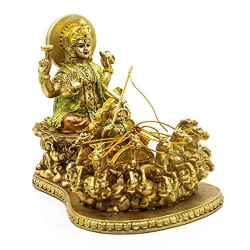 BangBangDa Hindu Idol Lord Surya Statue - Indian God Temple Mandir Puja Sculpture - Murti Pooja Suryadev Gift - India Religious Gifts Handicraft Figurine Item Home Decor