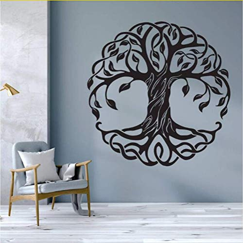 daasg Tree Wall Sticker Removable Tree of Life Wall Decal Mandala Circle Trees Vinyl Wall Mural Home Decoration Yoga Wall Art 57 57Cm