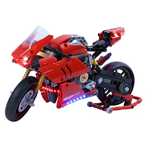 Light Set for Technic Ducati Panigale V4 R Building Blocks Model - USB Led Light kit Compatible with Lego 42107 -NOT Included The Model- - Luxury Version