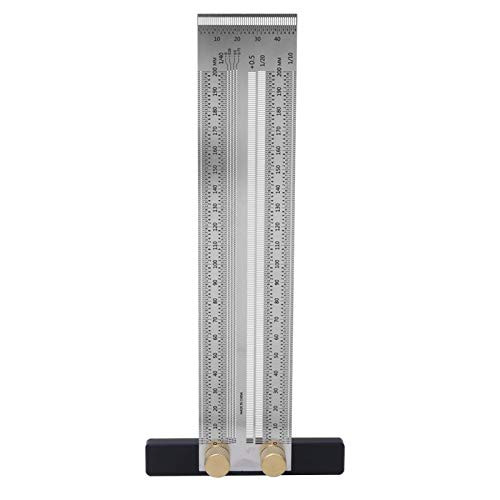 Woodworking T Ruler Precision Marking T-Rule Stainless Steel Marking T-Ruler Ultra Precision Marking T-Rule for Woodworking Marking Positioning And-200mm ruler B-