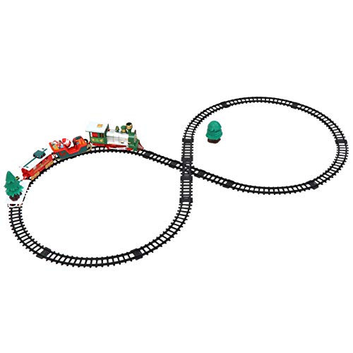 TOYANDONA Christmas Train Set Classic Model Electric Train Toy Xmas Rail Train Circle Train Track TOYANDONA Christmas Train Set Classic Model Electric Train Toy Xmas Rail Train Circle Train Track