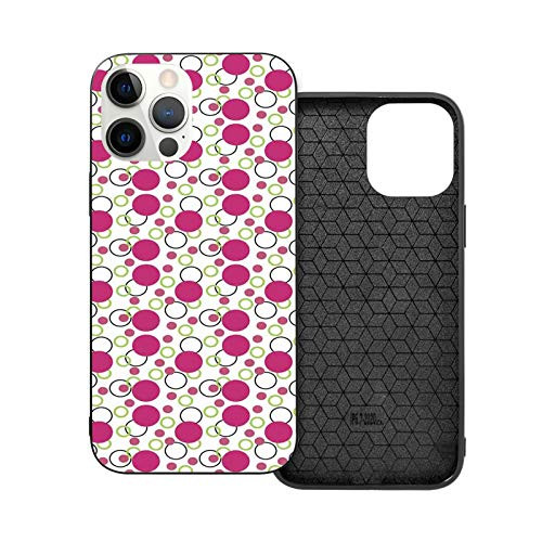 Compatible with 2020 iPhone 12 Series Case Geometric Retro Composition with Circles and Dots Spotty Pattern for iPhone 12 Pro 6.1inch