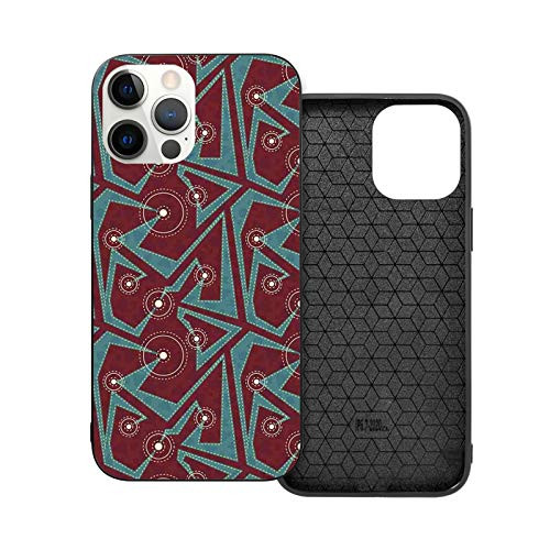 Compatible with 2020 iPhone 12 Series Case Abstract Tribal Pattern with Geometric Details Dashed Lines and Circles for iPhone 12 Pro 6.1inch
