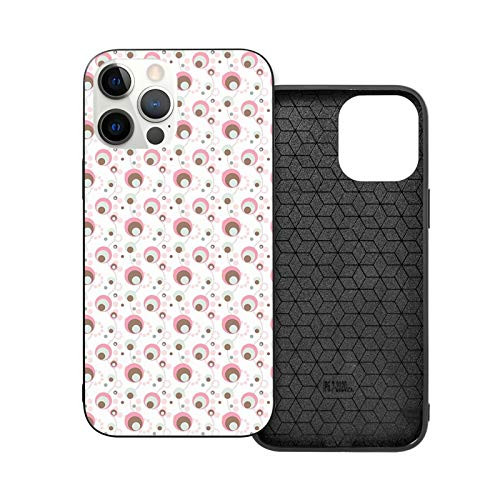 Compatible with 2020 iPhone 12 Series Case Dotted Pattern Absurd Modern Artwork Circles Various Shapes and Sizes Retro for iPhone 12 Pro 6.1inch