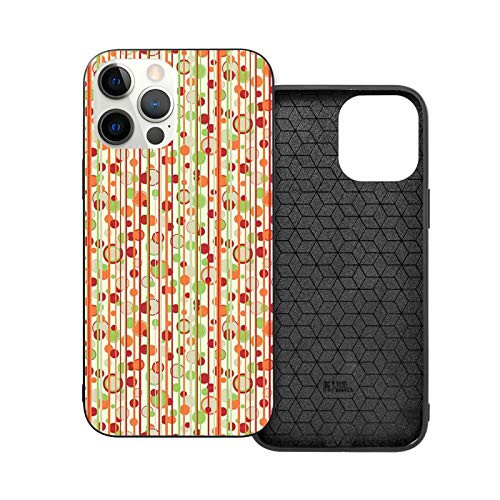 Compatible with 2020 iPhone 12 Series Case Abstract Stripes and Circles Retro Design Inspirations in Colorful Illustration for iPhone 12 Mini 5.4inch