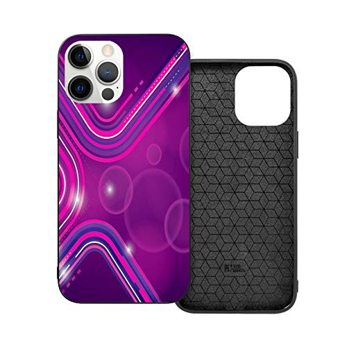 Compatible with 2020 iPhone 12 Series Case Abstract Purple Parallel Lines in a Violet Environment with Transparent Circles for iPhone 12 Pro Max 6.7inch