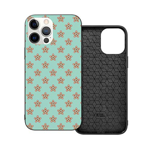 Compatible with 2020 iPhone 12 Series Case Asian Ethnic Oriental Little Blossoms Flowers with Circles Squares Details for iPhone 12 Mini 5.4inch
