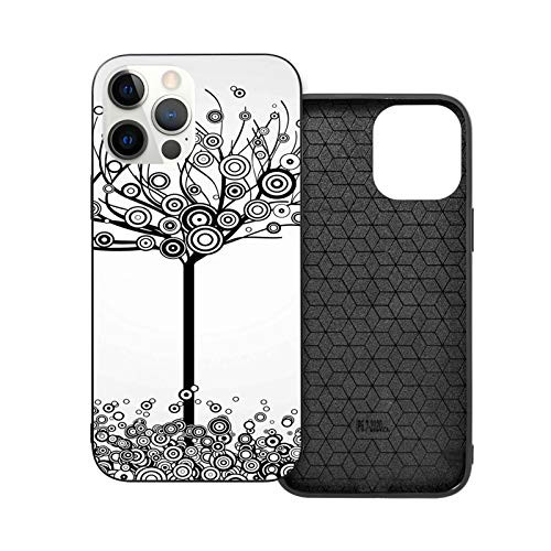 Compatible with 2020 iPhone 12 Series Case Abstract Image Circle Leaves and Round Plants Spiral Dot Illustration Design for iPhone 12 Pro Max 6.7inch