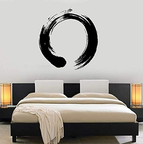 Personality Pattern Vinyl Wall Decal Yoga Wall Circle Enso Zen Calligraphy Japanese Nirvana Sticker Living Room Bedroom 58X57Cm