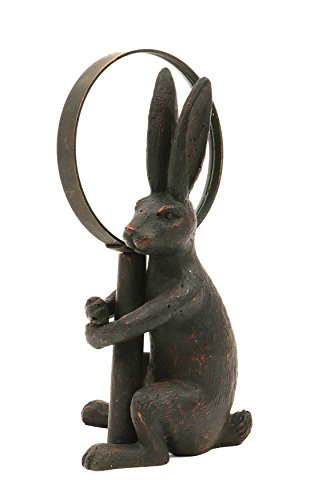 Creative Co-Op Pewter Hand Magnifier with Rabbit Stand