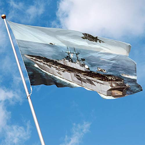 Garden Flag Aircraft Carrier On The Ocean Outdoor Yard Home Flag Wall Lawn Banner Polyester Flag Decoration 3 X 5