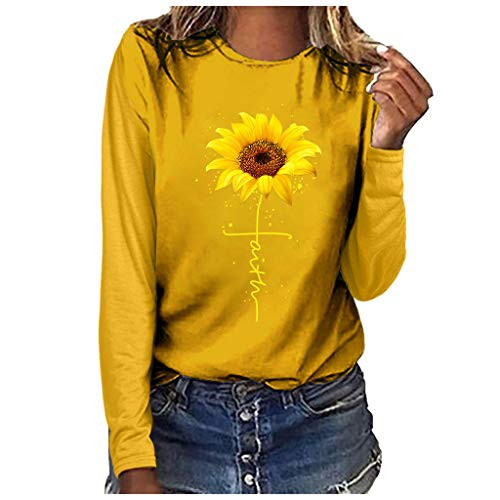 Women Sweatshirts Women Graphic Stripe Crewneck Sweatshirts Casual Funny Long Sleeve Round Neck Pullover Sweaters Tops Yellow